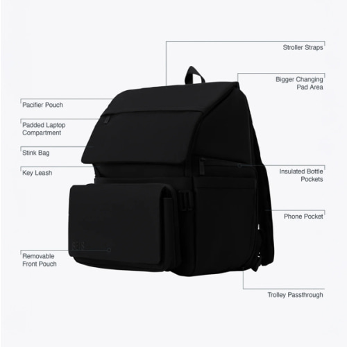 BÉIS 'The Ultimate Diaper Backpack' in Black - Best Backpack Diaper Bag in Black