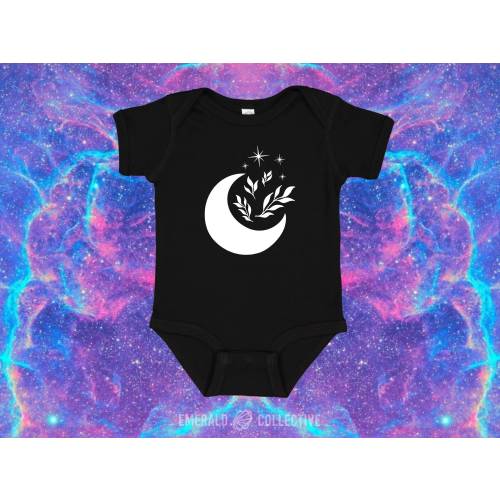 Moon and Sage Bodysuit (Size: 6m), Boho Baby Clothing, Baby Shower Gift, Unisex Infant Apparel, Alternative Baby Gift