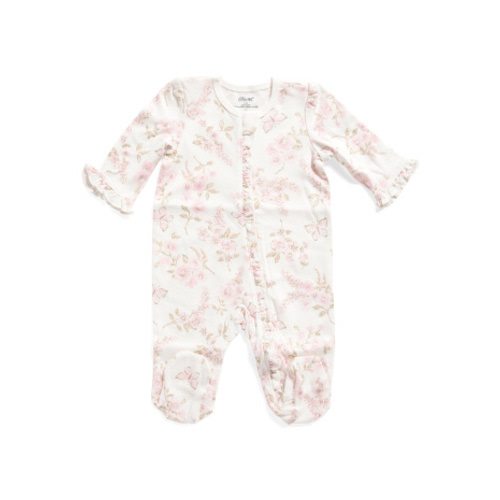 Newborn Girls Rose Butterfly Footed Coveralls | Baby | Marshalls
