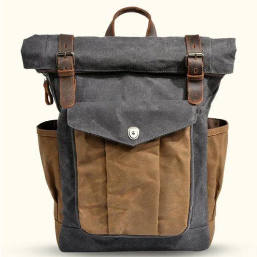 The Trail Master - Waxed Canvas Roll Top Backpack