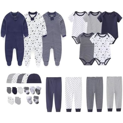 Newborn Layette Gift Set 27-Piece Baby Girl Clothes Bodysuits, Pants Essentials and Accessories 0-12Months