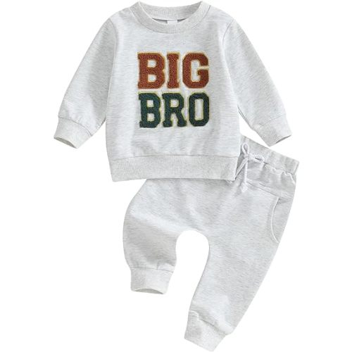 Ledy Champswiin Big Lil Bro Toddler Boy Clothes Long Sleeve Tops Pants Brothers Matching Outfits