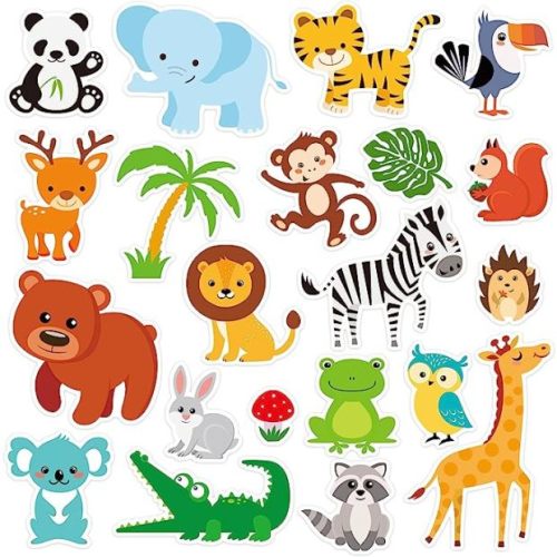 Tevxj Jungle Animals Window Gel Clings