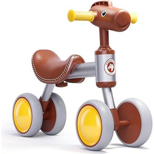 TWFRIC Baby Balance Bike for 1 Year Old Boys Girls, 12-36 Months Toddler Balance Bike, No Pedal 4 Wheels Ride-on Baby Bike Pre-School First Riding Toys for One Year Old Boys First Birthday Gifts