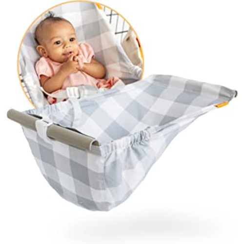 BINXY BABY Shopping Cart Hammock | The Original | Holds All Car Seat Models | Ergonomic Infant Carrier + Positioner… (Buffalo Check)