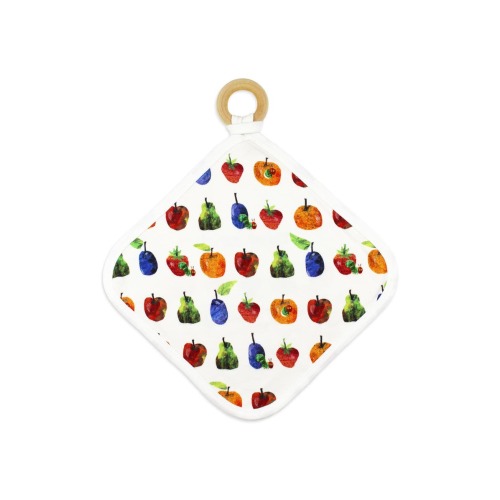 x 'The Very Hungry Caterpillar™' Lovey Organic Cotton Cloth with Removable Teether Ring (L'oved Baby)