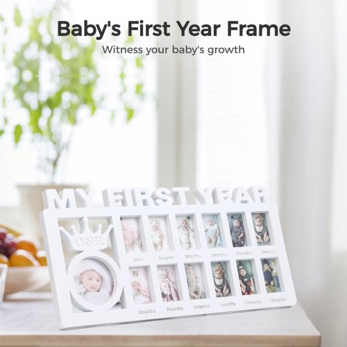 Bottlepic 7.6 in x 15. 7 in White Newborn Baby Picture Frames