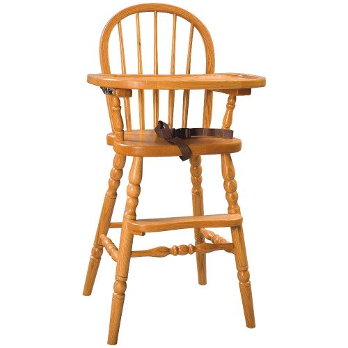 Amish Solid Wood Bow Back Kid's High Chair