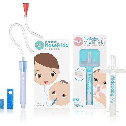 Frida Baby MediFrida The Accu-Dose Pacifier Baby Medicine Dispenser + Baby Nasal Aspirator NoseFrida The Snotsucker