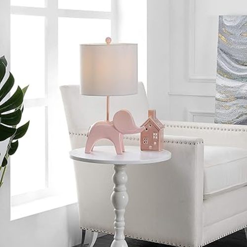 Safavieh Kids Lighting Collection Ellie Elephant Pink Ceramic 20-inch Bedroom Living Room Home Office Desk Nightstand Table Lamp (LED Bulb Included)