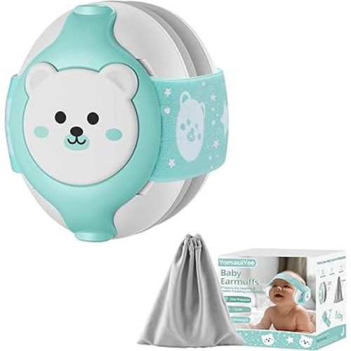 Baby Headphones, Bear Ear Protection Noise Cancelling Headphones for Infants 0-36 Months, Travel Essentials with Carrying Bag, Earmuffs for Sleep/Airplane/Outdoor