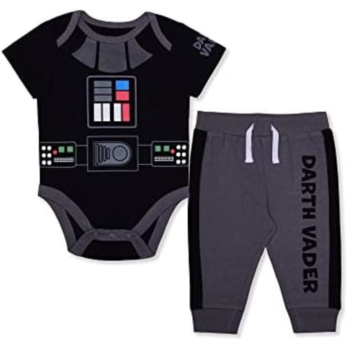 STAR WARS Darth Vader or R2D2 Baby Boys Bodysuit and Pants Set for Newborn and Infants
