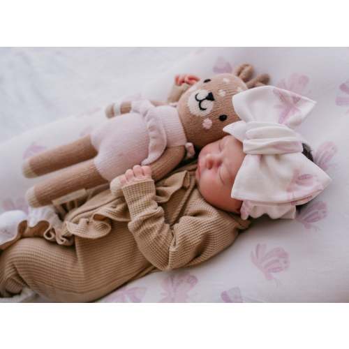 Frill Zip Romper | Cocoa Waffle - Little and Fern