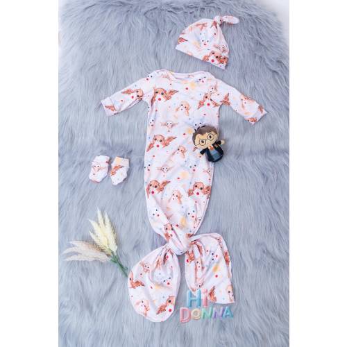 Special Delivery Knotted Gown, Birth announcement// Newborn baby essentials// baby boy outfit// baby girl Sets// baby gifts// Magic Owls
