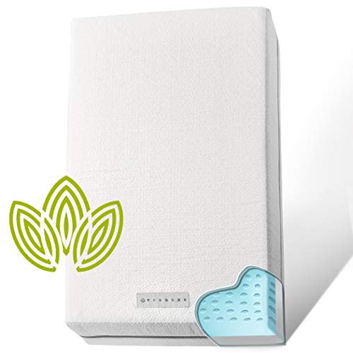 Organic Cotton Dual-Sided Crib Mattress | 2-Stage Premium Hypoallergenic Baby Mattress w/Firm Support for Infant & CertiPUR Memory Foam Cool Gel for Toddler | Waterproof & Washable Cover | 52x27x5.5