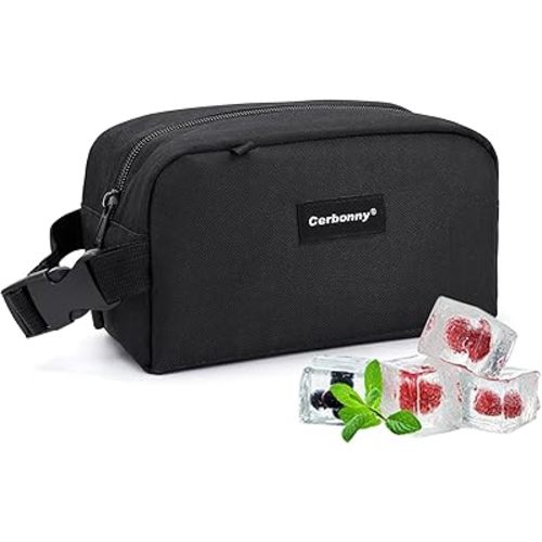 Cerbonny Cooler Bag Freezable Lunch Bag for Work School Travel,Leak-proof Small Lunch Bag,Small Insulated Bag For Kids 3+/Adults,Freezer Lunch Bags,Freezable Snack Bag,Black
