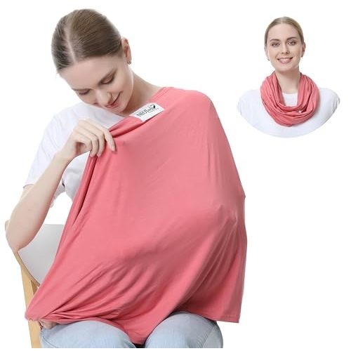 NeoTech Care Baby Nursing Cover Breastfeeding Scarf | Soft Fabric (Pink)