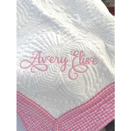 Baby Heirloom quilt/Custom Embroidered heirloom quilt/Monogrammed quilt/Personalized/Baby shower gift/Personalized quilt