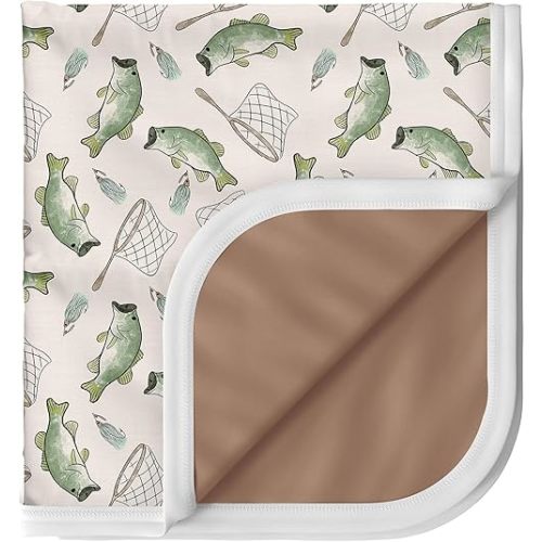 Pobi Baby Premium Baby Blanket, Soft Stretchy Quilt for Babies, Toddlers, Kids (Gone Fishing)