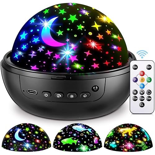 Night Light for Kids, 93 Lighting+3 Films Kids Night Light Projector, Remote+Dimmable Star Projector, 360° Slient Star Lights for Ceiling Projector, Stars for Ceiling Stars,Gifts&Room Decor