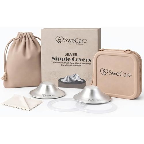 Silverettes, Silverette Nursing Cups, Silver Nipple Covers Breastfeeding, Silver Nursing Cups Kit Set