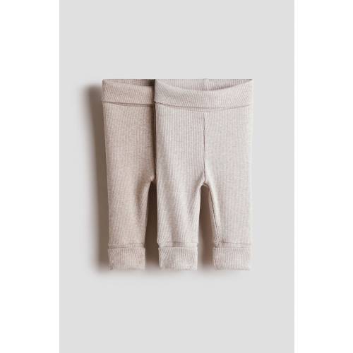2-PACK ROOM-TO-GROW LEGGINGS - Beige/Light Beige 3M(2-4M)