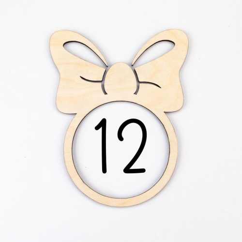 Coquette Milestone Marker, Bow Baby Milestone Blanket Marker, Baltic Birch Wood Milestone Marker, Baby Shower Gift, Photo Prop, Month Marker