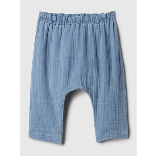 Baby Crinkle Gauze Loose Pants in medium indigo, size: 0-3 M