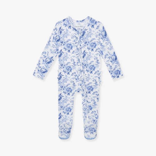 Floral White Baby Girl Sleeper, Yve (0-3m)