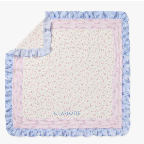 LoveShackFancy Ruffled Oversized Organic Muslin Baby Blanket