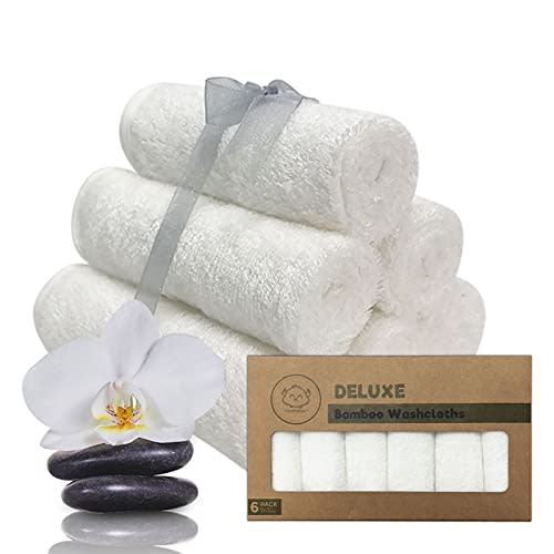 Baby Washcloths - Bamboo Washcloths Towel - Soft Baby Washcloth - Face Towel for Baby, Adult and Infant - Baby Towels (White)