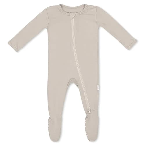 Soft Baby Bamboo Viscose Footie Pajamas, Zipper Closure, 0-24 Months