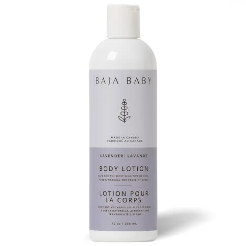 Baja Baby Organic Lavender Lotion - EWG Baby Lotion - All Natural, Vegan, Gluten Free Gentle Body Lotion With Essential Oils - Safe, Calming Massage Lotion For Newborns - Gentle For Sensitive Skin