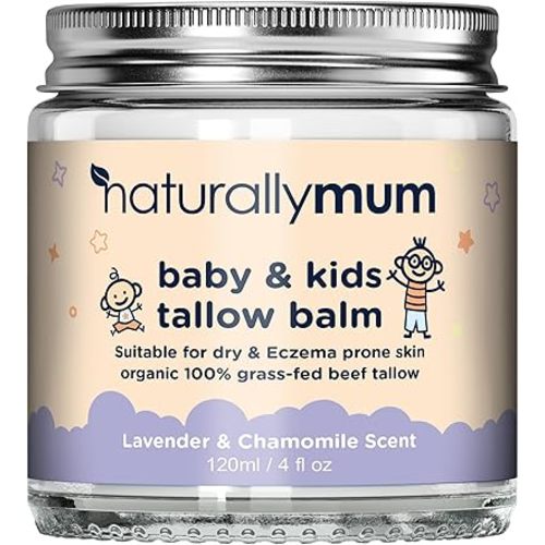 Baby & Kids Tallow Balm | All-Natural Organic Grass Fed Beef Tallow | Moisturizing Cream | For Dry & Sensitive Skin | All in One Skincare Solution | 4.2 fl oz