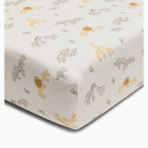 Tiny Kind Organic Cotton Muslin Crib Sheet - Safari Adventure