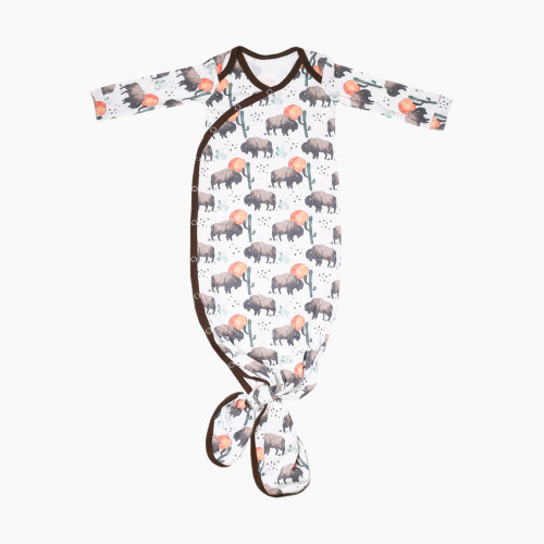 Copper Pearl Knotted Gown - Bison, 0-4 M