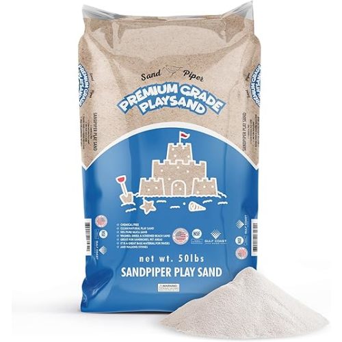 Sandpiper Multiuse Play Sand for Kids, Silica Sand for Sandbox Sand Table Areas, 50 Lbs