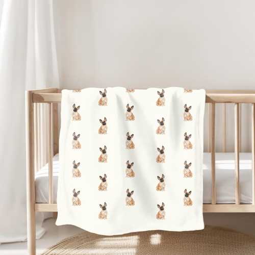 Watercolor French Bulldog Minky Fleece Blanket French Bulldog Baby Blanket Bulldog Breed Throw Blanket New Puppy Gift French Bulldog Lover