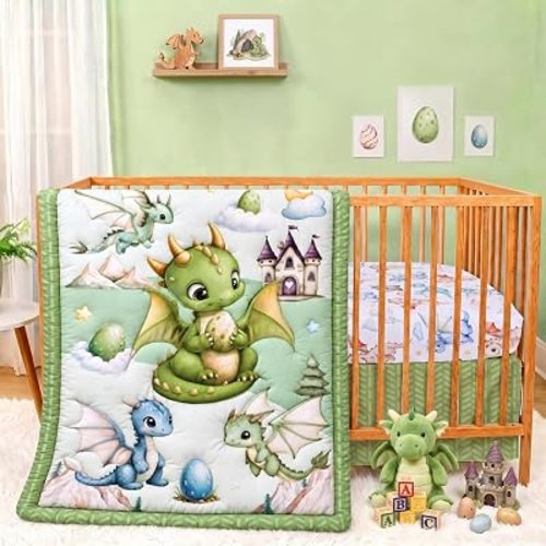 Dragon Baby Crib Bedding Set Nursery Comforter Bed Sets for Boys