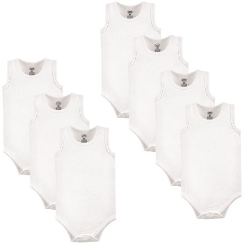 Luvable Friends Cotton Sleeveless Bodysuits 7pk, White