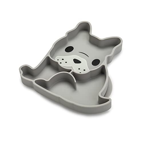 melii Divided Silicone Suction Plate for Babies and Toddlers – 100% BPA-Free, Dishwasher, Microwave Safe, Non-Toxic Baby Feeding Plate - Fits Most High Chairs, Age 6 Months - (Bulldog)