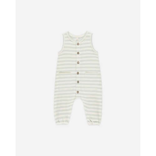 Waffle Jumpsuit || Mint Stripe