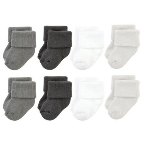 Hudson Baby Basics Infant Baby Cozy Terry Socks 8-Pack, Cloudy Comfort, 6-12 Months