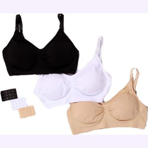 Just Intimates Nursing Bras For Women (pack Of 3) (2x, Black / White / Nude)