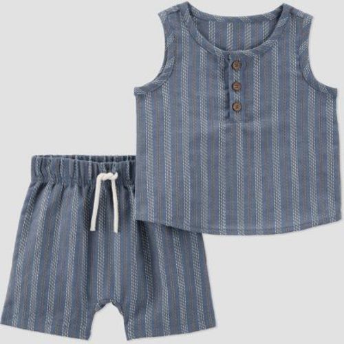 Carter's Just One You® Baby Boys' Striped Tank & Shorts Set - Blue 12M