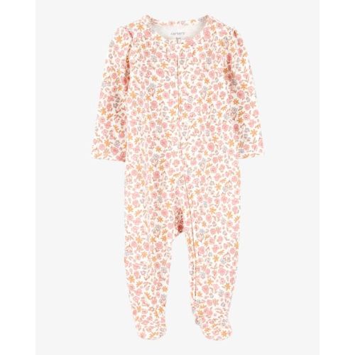 Baby Floral 2-Way Zip Cotton Sleep & Play Pajamas - Pink - Carter's | Carter's