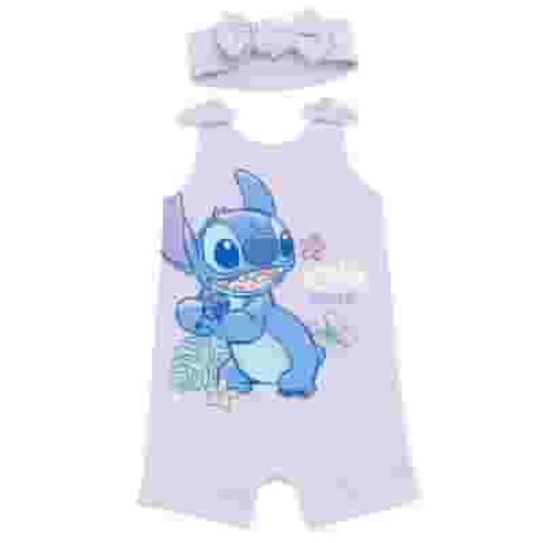 Disney Lilo & Stitch Newborn Baby Girls French Terry Romper and Headband Newborn to Toddler