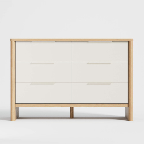 Redondo Two-Tone Wood Wide 6-Drawer Kids Dresser