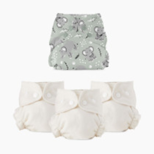 Esembly Blowout Proof Cloth Diaper Bundle - Elephants, Size 1 (7-17lbs)