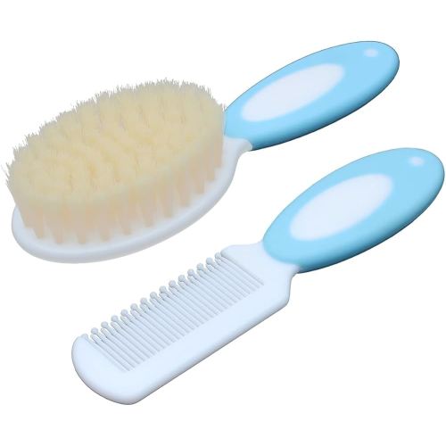 Baby Hair Brush and Comb Set, Baby Brush with Soft Natural Bristles